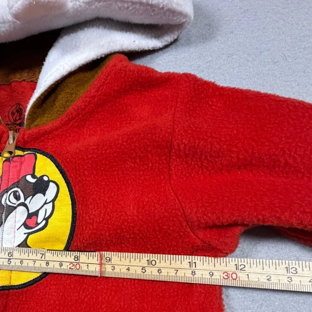 Buc-ee's Toddler Mascot Character Fleece Hooded Jumpsuit 3T Red Brown